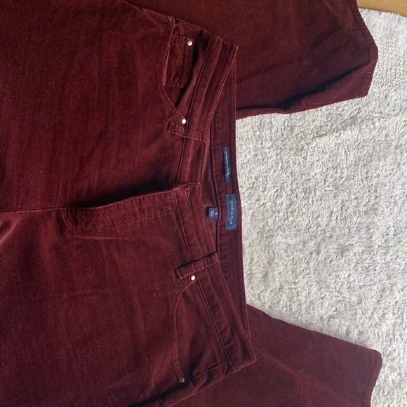 Womens deep red corduroy straight pants size 16 - Picture 2 of 3